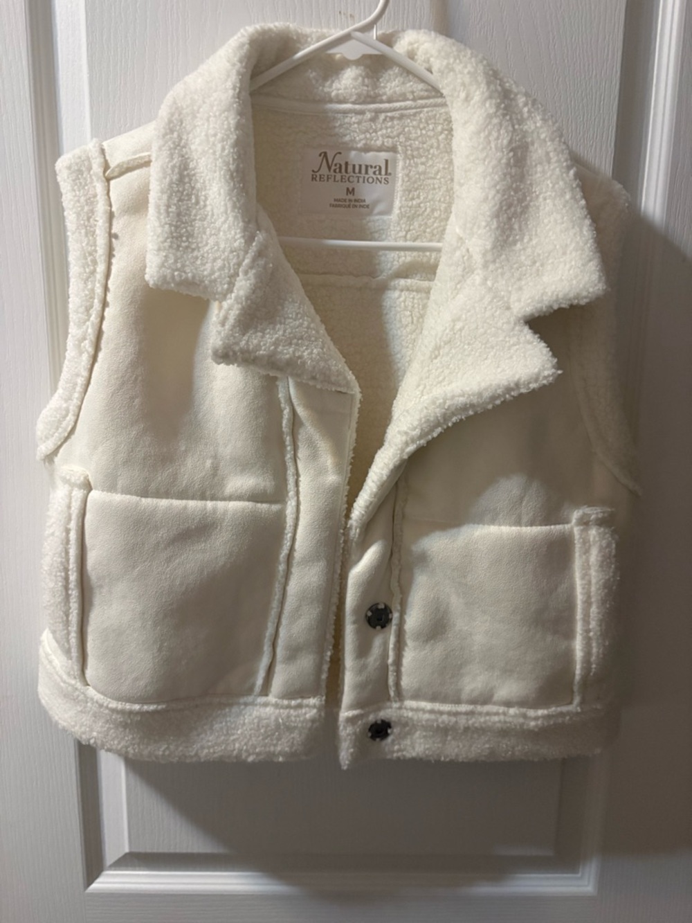 Natural Reflections Off-White Plush Sherpa Vest